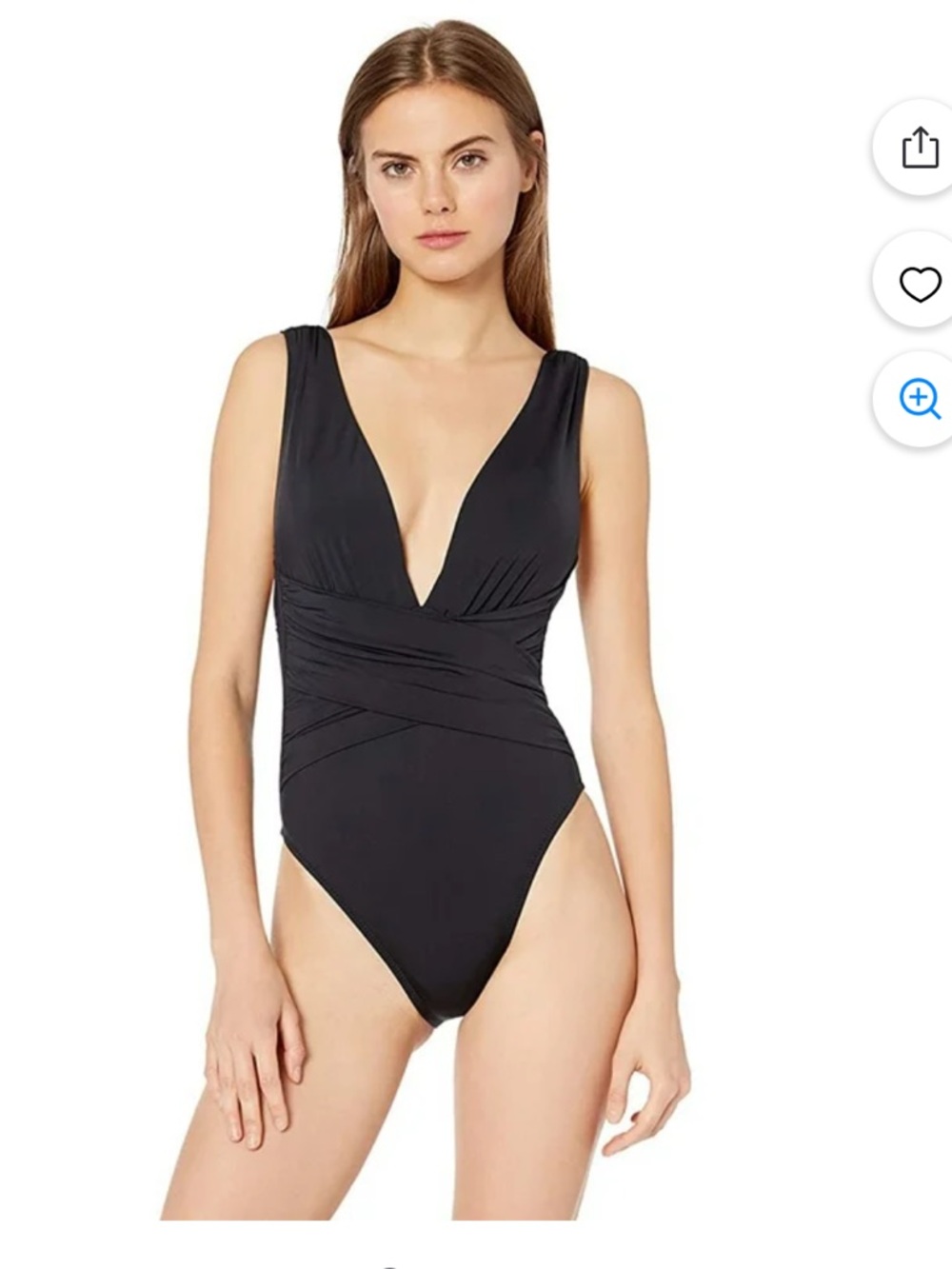 Trina Turk $155 Women's Plunge Wrap Front One Piece Swimsuit M/L